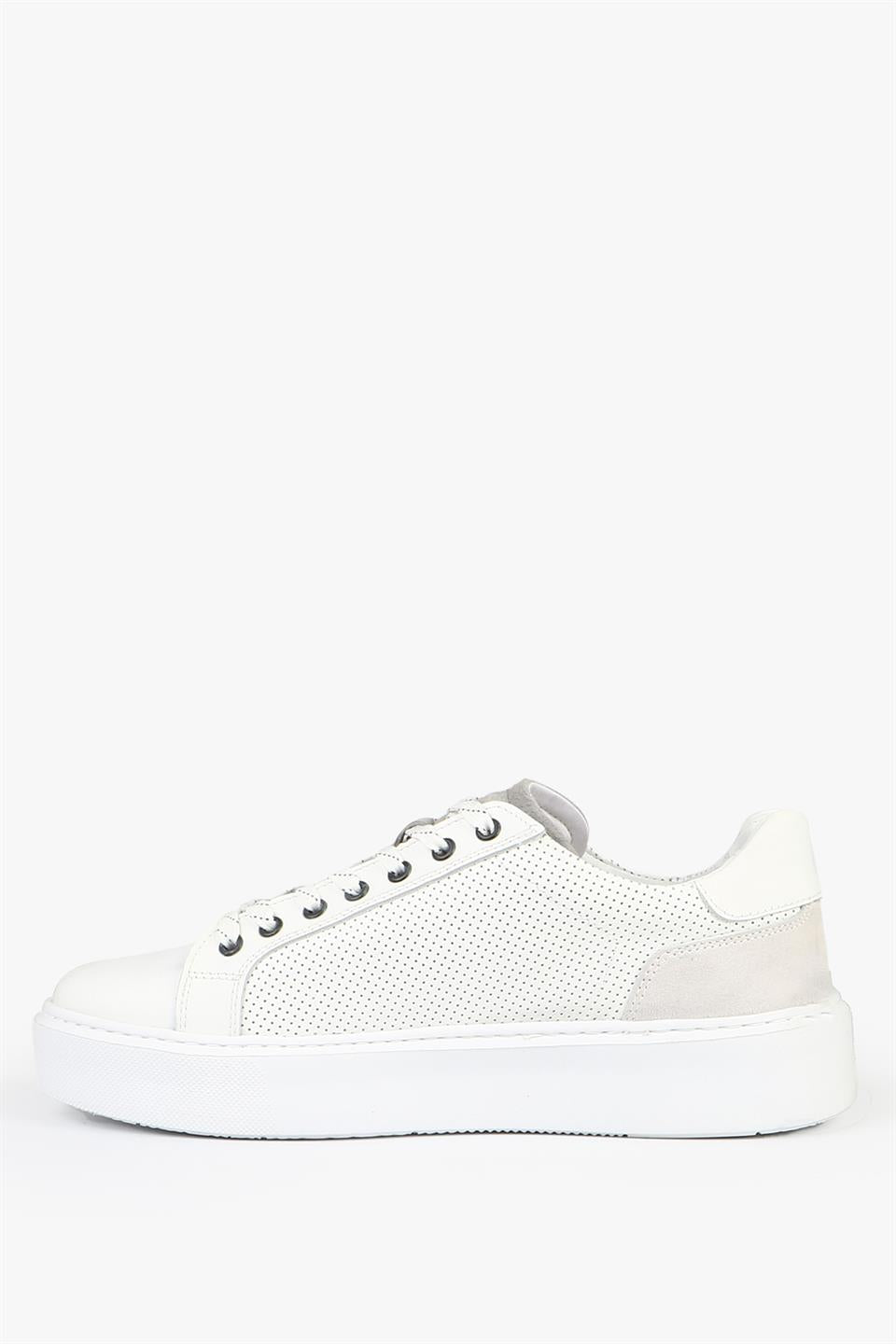 Real Leather Orlean White Black Men's Shoes