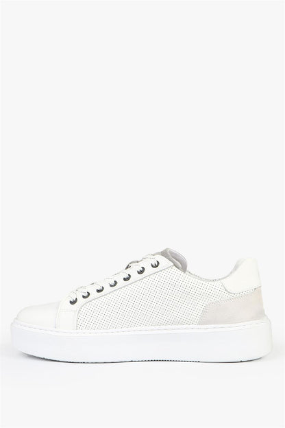 Real Leather Orlean White Black Men's Shoes