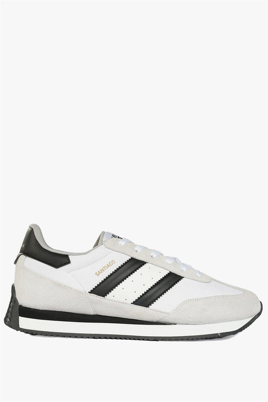 Santiago White Black Men's Athletic Shoes