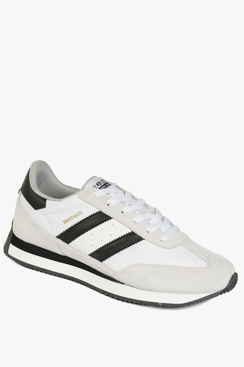 Santiago White Black Men's Athletic Shoes