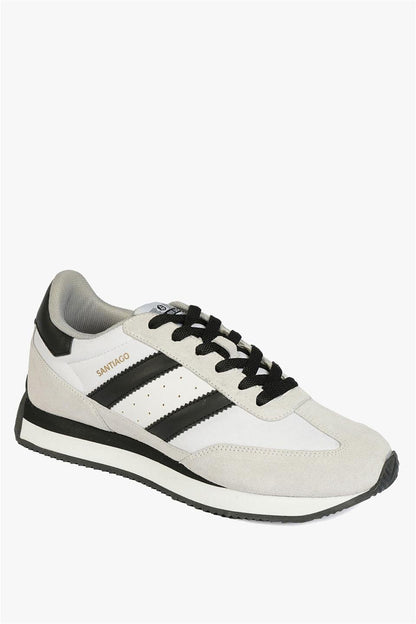 Real Leather Santiago White Black Women's Athletic Shoes