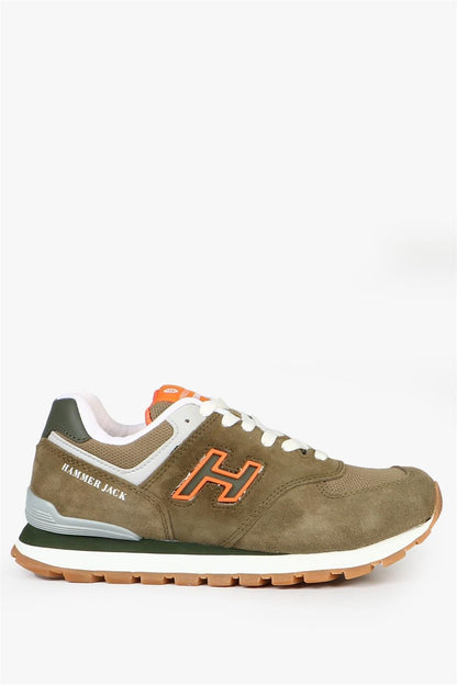 Chile Genuine Leather Khaki Orange Women's Sports Shoes