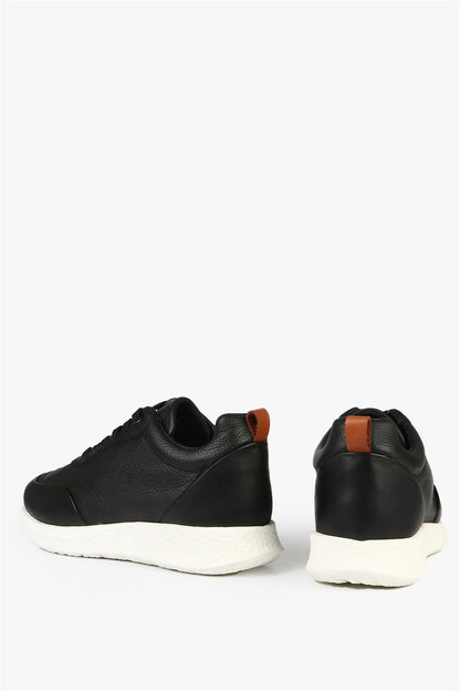 Makela True Leather Black And White Men's Shoes