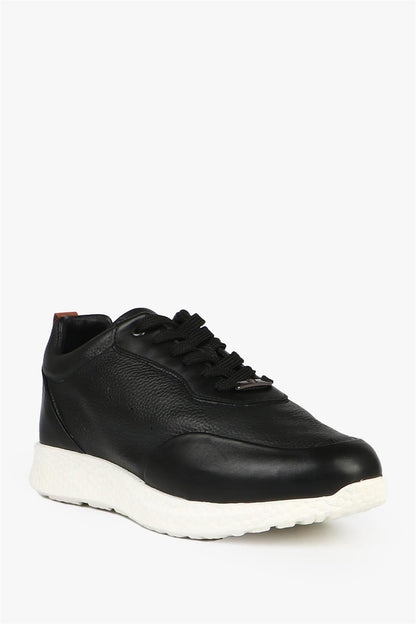 Makela True Leather Black And White Men's Shoes