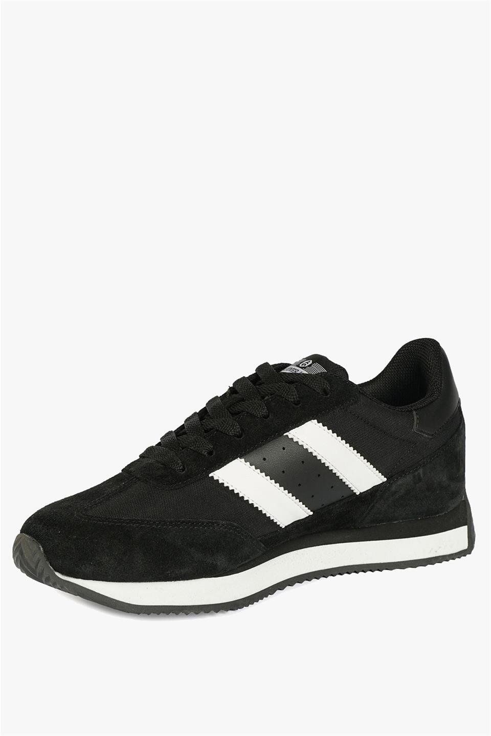 Real Leather Santiago Black And White Women's Sports Shoes