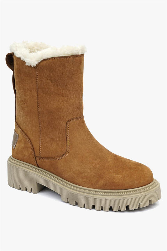 Genuine Leather Taba Outdoor Female Boots