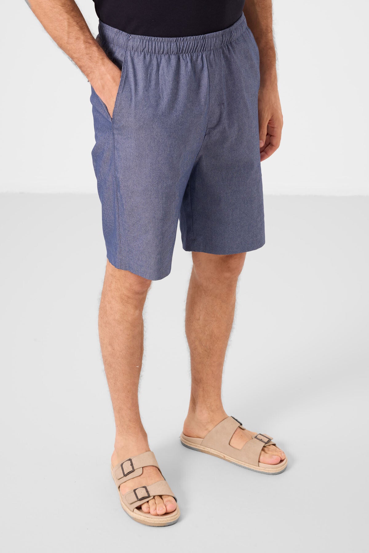 Standard Fit Knitted Lightweight Flexible Chino Shorts for Men - 81291