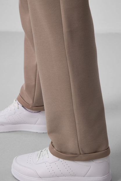 Dark Beige Textured Surface Comfort Fit Palazzo Men's Trousers - 82164