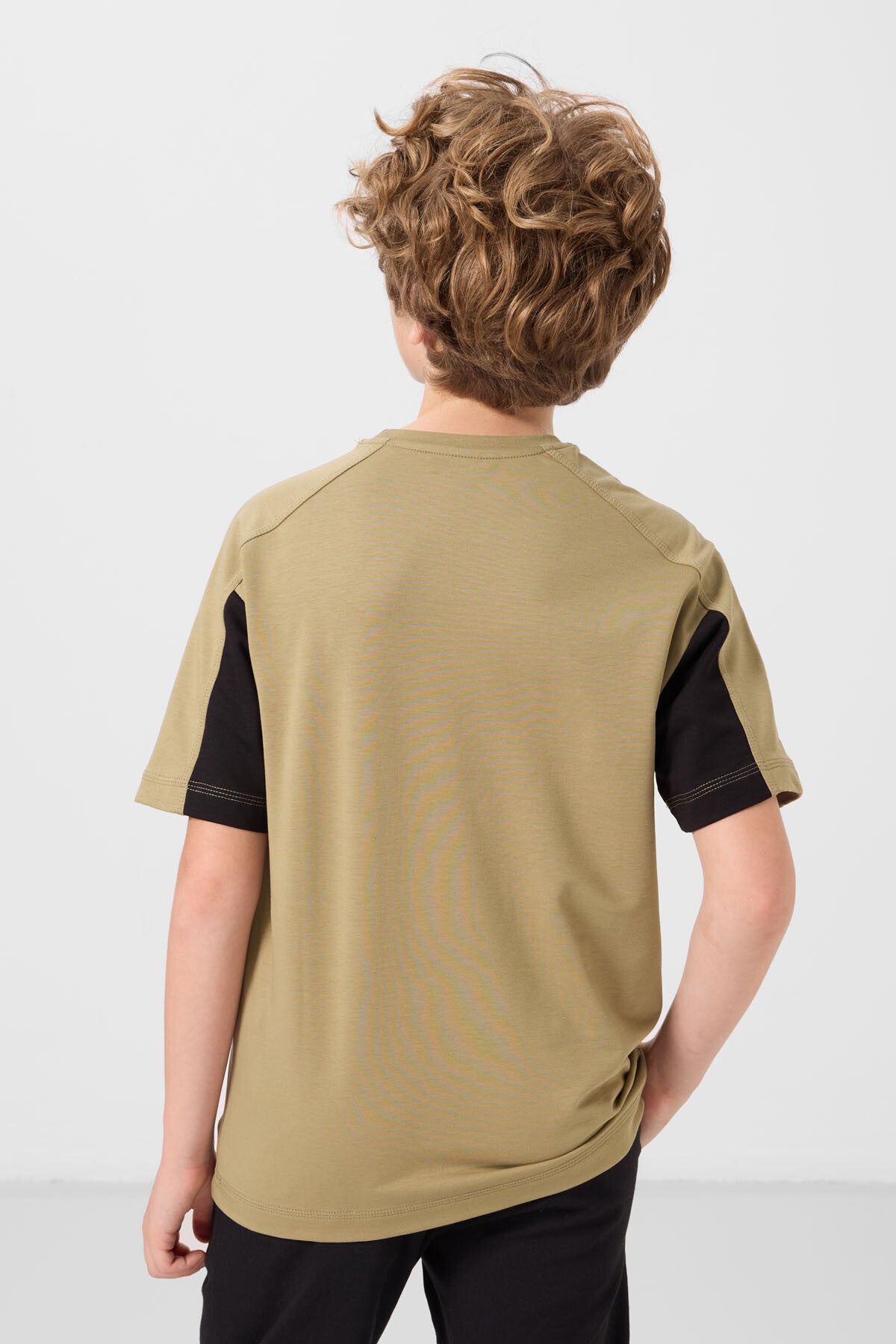 Beige cotton oversized fitted embroidered T-Shirt - 11290