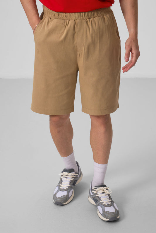 Dark Beige Standard Fit Woven Lightly Stretch Chino Men's Shorts - 81290