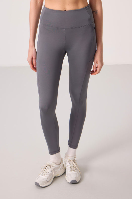 Dark Gray Polyester Flexible Standard Fit Performance Women's Tights - 94667