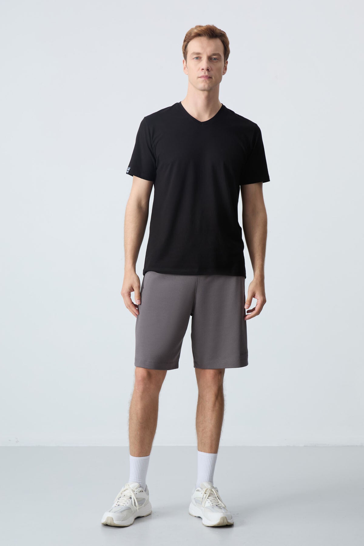 Dark Grey Cotton Thick Soft Textured Standard Fit Basic Men's Shorts - 81276