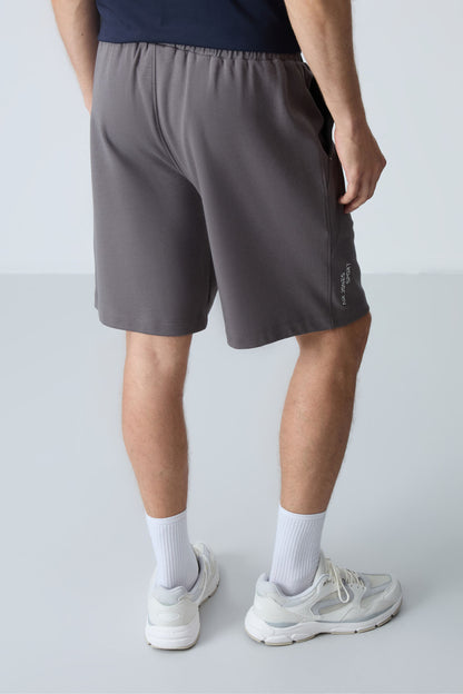 Dark Gray Cotton Thick Soft Textured Standard Fit Basic Men's Shorts - 81278