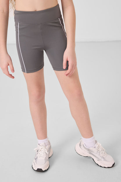 dark gray elastic Standard Fit Basic Performance Girls Tights - 75189