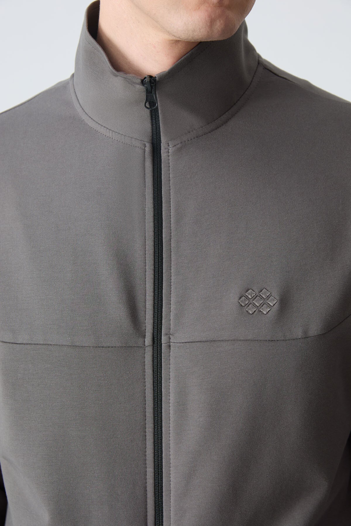 Dark Grey Cotton Thick Soft Textured Comfort Fit Basic Men's Tracksuit Set - 85260