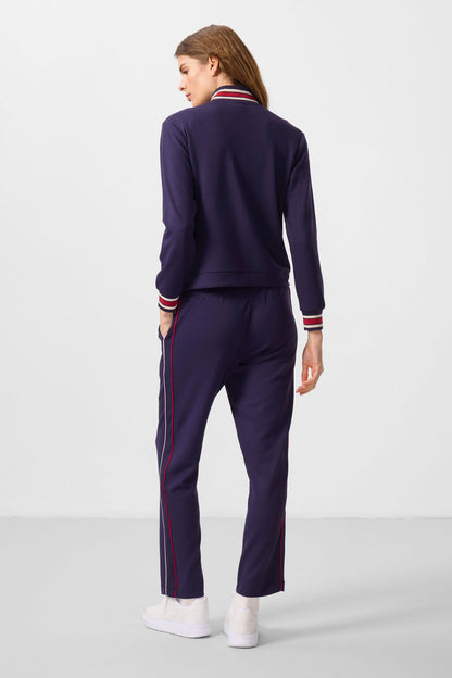 Dark Purple Soft Textured Knitted High Collar Oversize Women's Tracksuit Set - 95350