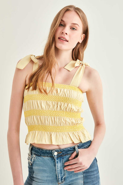 EMBROIDERED CORSET STRIPED BLOUSE