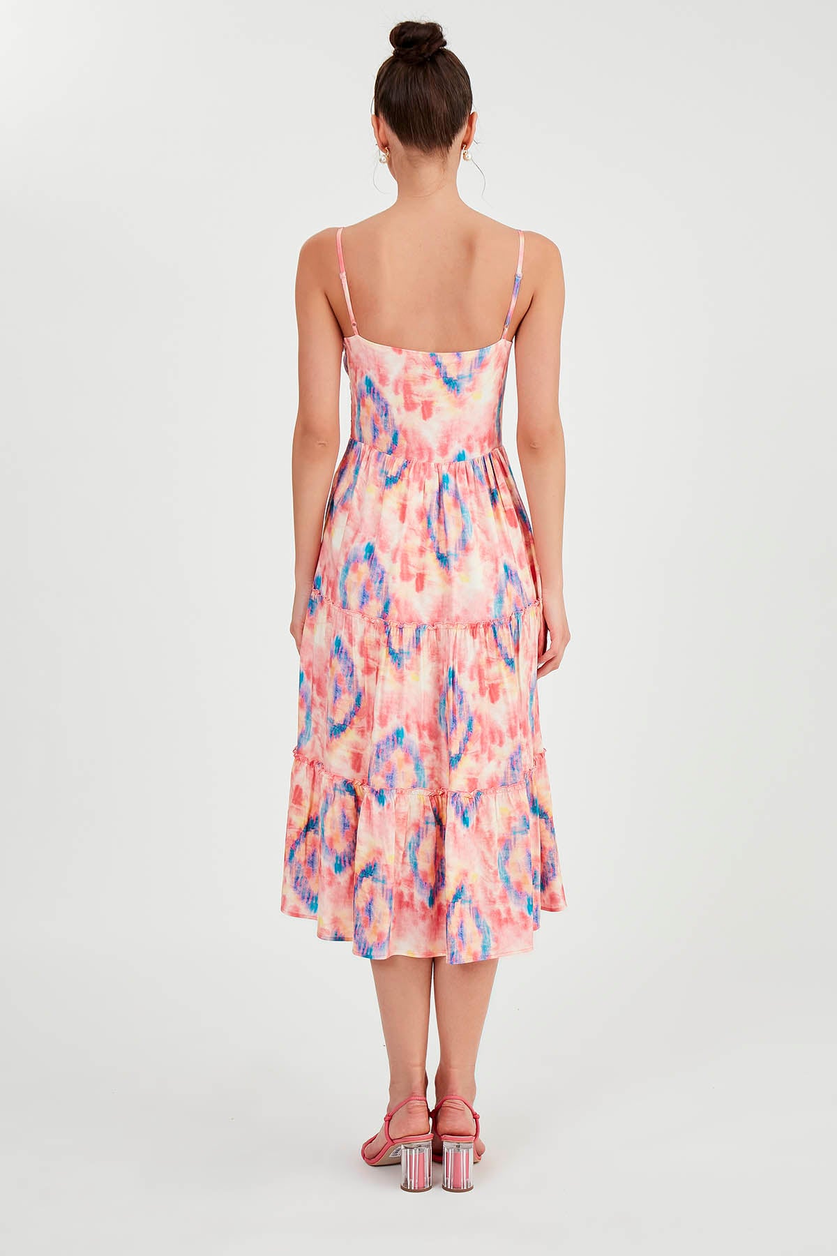OPEN COLLAR STRING STRAP DRESS