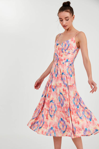 OPEN COLLAR STRING STRAP DRESS