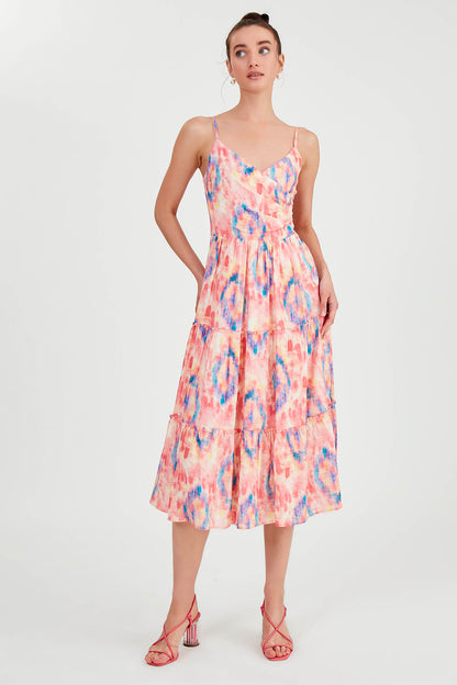 OPEN COLLAR STRING STRAP DRESS