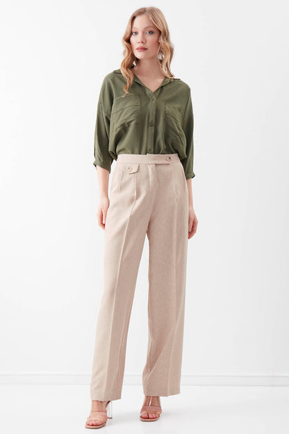 SMALL POCKET DETAILED WIDE TRACK TROUSERS