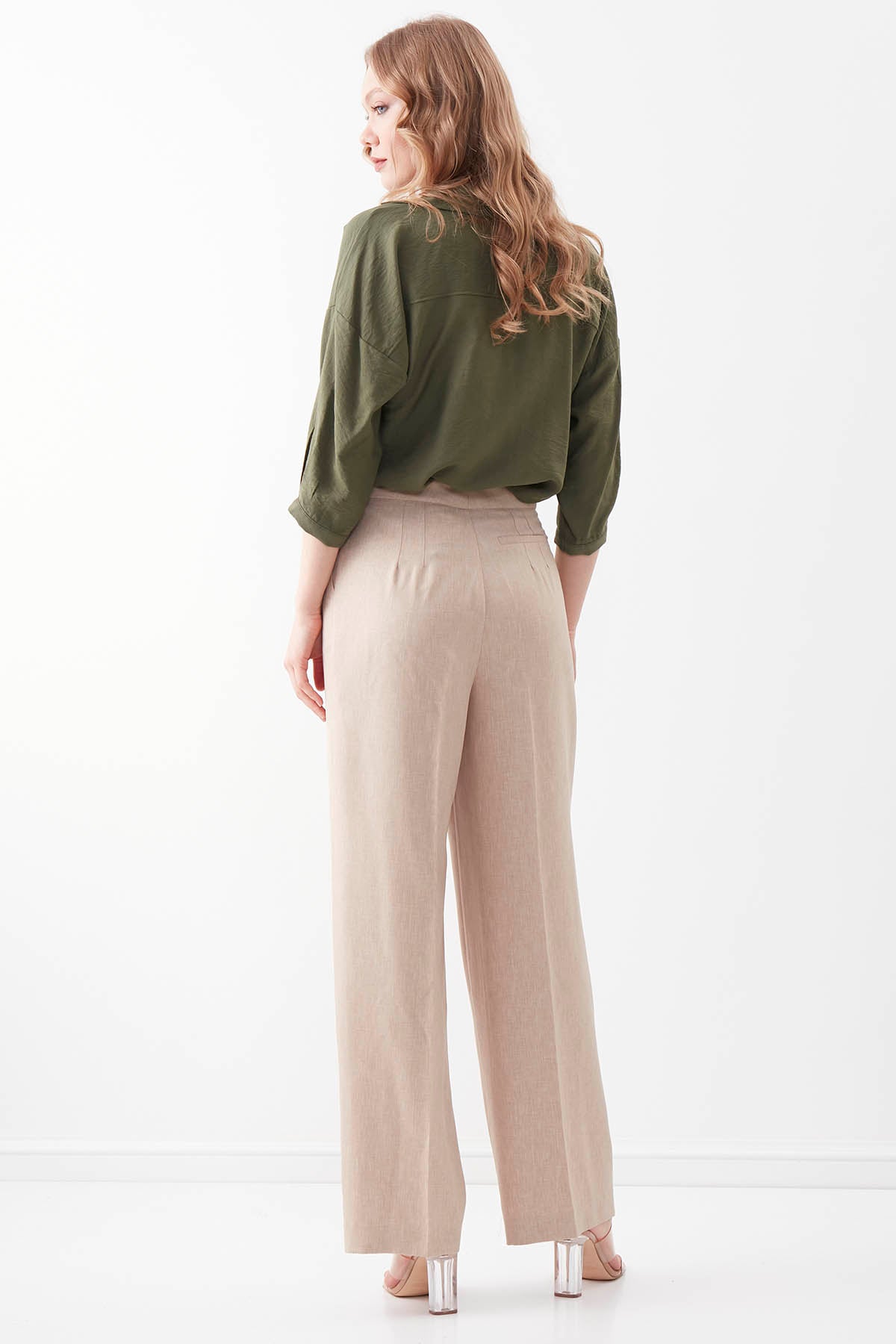 SMALL POCKET DETAILED WIDE TRACK TROUSERS