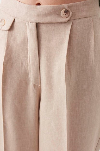 SMALL POCKET DETAILED WIDE TRACK TROUSERS
