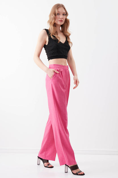 SMALL POCKET DETAILED WIDE TRACK TROUSERS