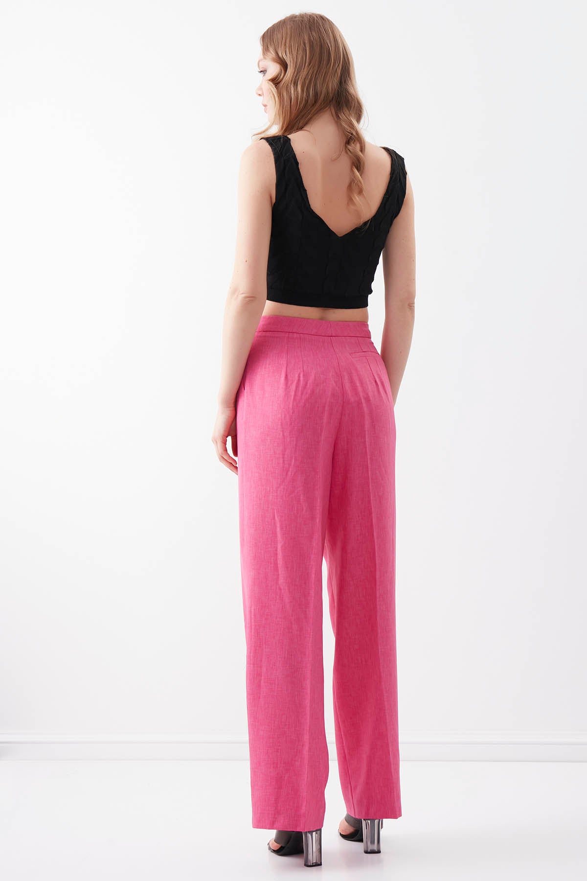 SMALL POCKET DETAILED WIDE TRACK TROUSERS