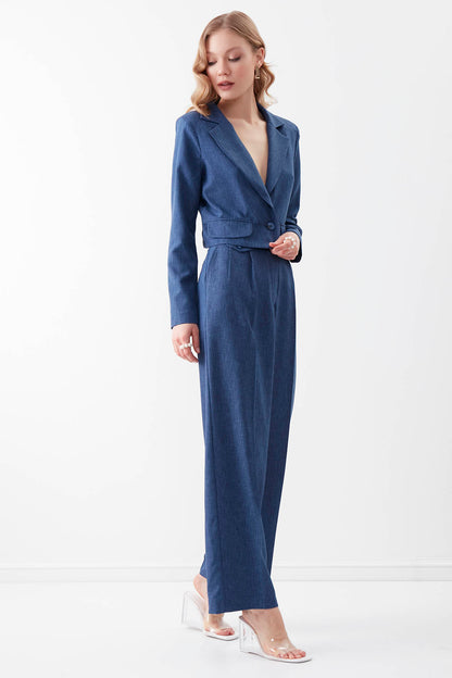 SMALL POCKET DETAILED WIDE TRACK TROUSERS