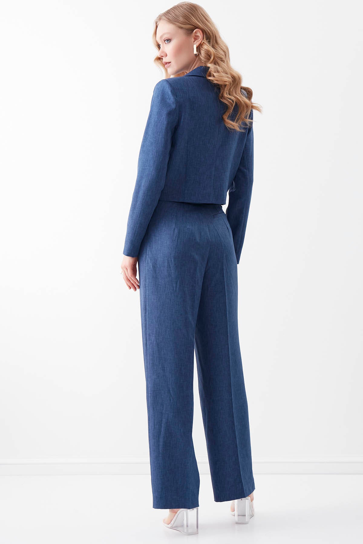 SMALL POCKET DETAILED WIDE TRACK TROUSERS