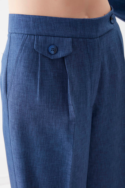 SMALL POCKET DETAILED WIDE TRACK TROUSERS