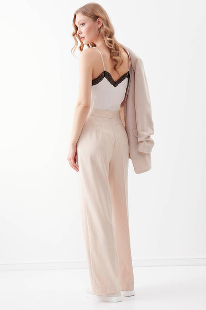 SMALL POCKET DETAILED WIDE TRACK TROUSERS