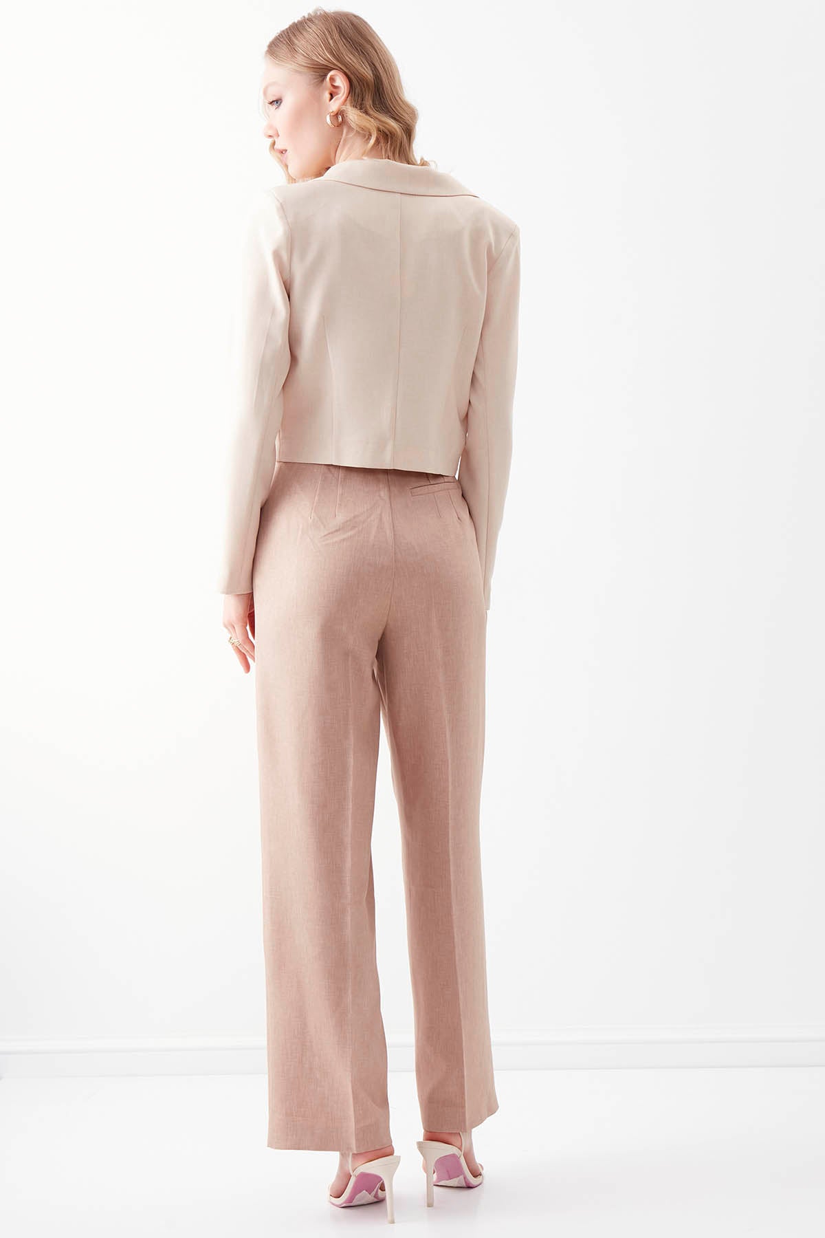 SMALL POCKET DETAILED WIDE TRACK TROUSERS