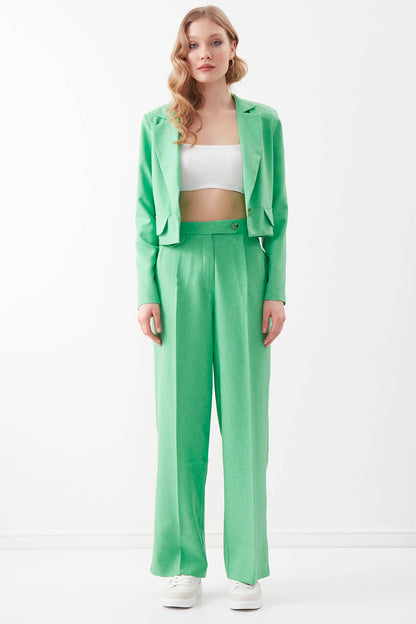 SMALL POCKET DETAILED WIDE TRACK TROUSERS