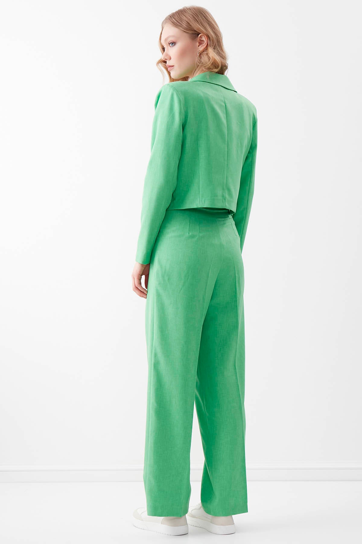 SMALL POCKET DETAILED WIDE TRACK TROUSERS
