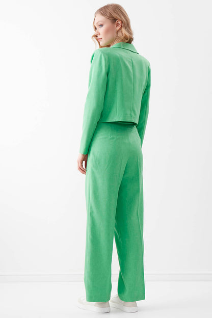 SMALL POCKET DETAILED WIDE TRACK TROUSERS
