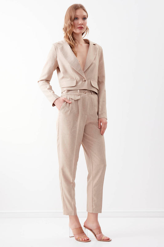 SMALL COVER POCKET  CROP TROUSERS