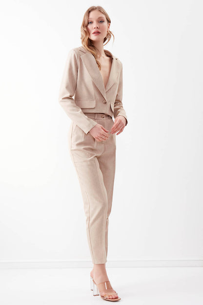 SMALL COVER POCKET  CROP TROUSERS