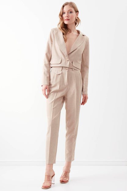 SMALL COVER POCKET  CROP TROUSERS