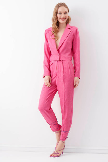 SMALL COVER POCKET  CROP TROUSERS