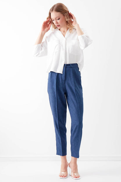 SMALL COVER POCKET  CROP TROUSERS