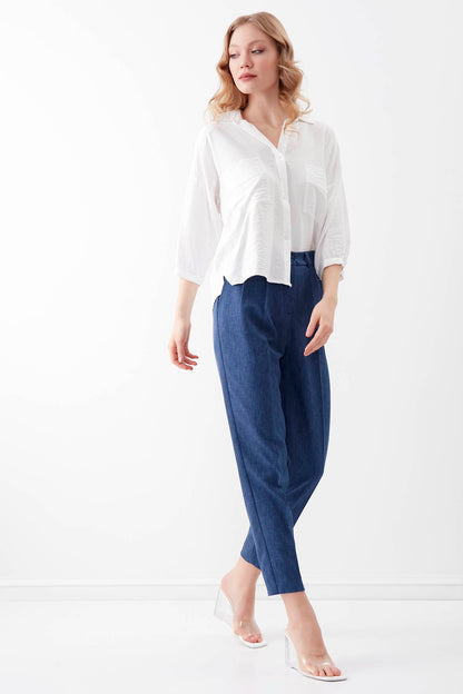 SMALL COVER POCKET  CROP TROUSERS