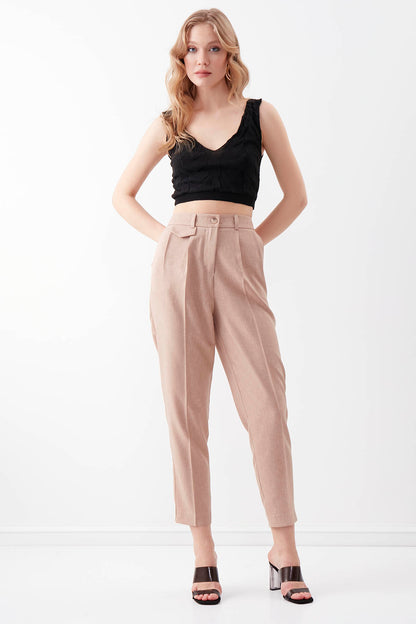 SMALL COVER POCKET  CROP TROUSERS