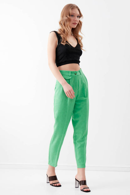 SMALL COVER POCKET  CROP TROUSERS