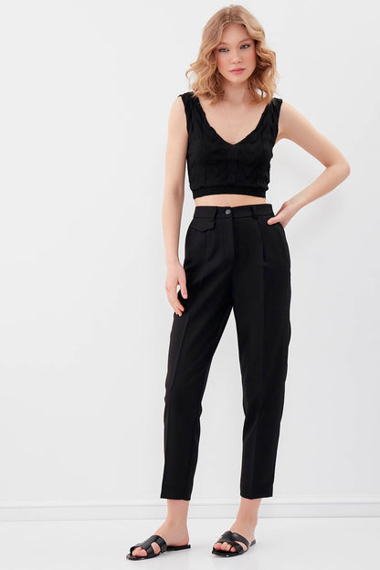 SMALL COVER POCKET  CROP TROUSERS