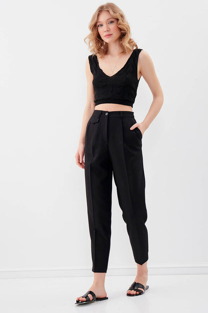 SMALL COVER POCKET  CROP TROUSERS