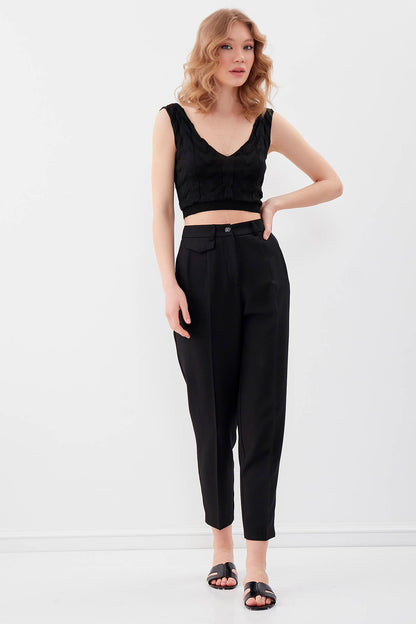 SMALL COVER POCKET  CROP TROUSERS
