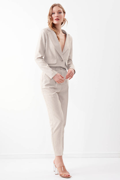 SMALL COVER POCKET  CROP TROUSERS