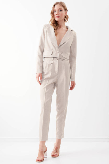 SMALL COVER POCKET  CROP TROUSERS